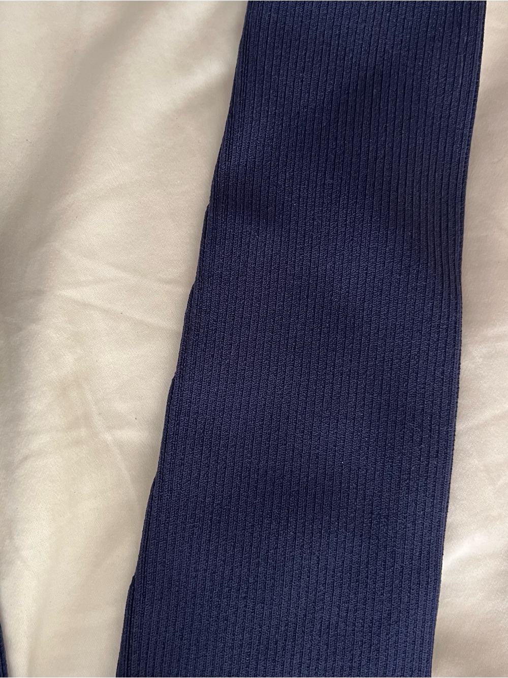Aritzia Babaton Navy Crewneck Ribbed-Side Knit Sweater Long Sleeve Top - Picture 4 of 5